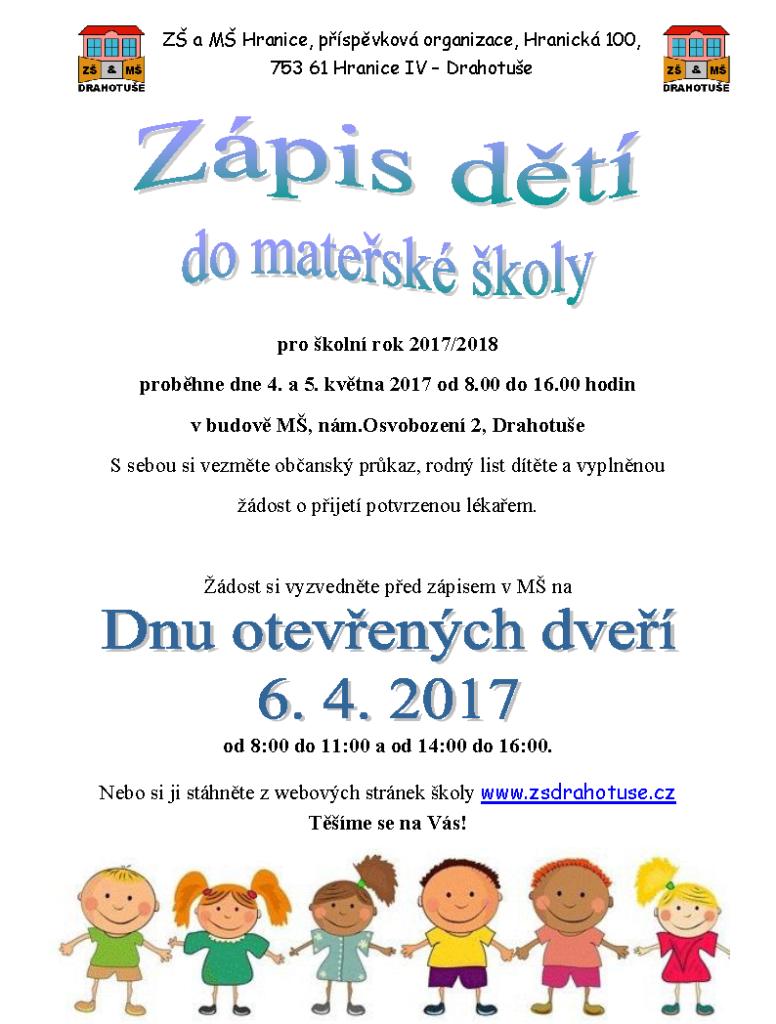 Den otevřených dveří školka 2017