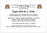 Zápis dětí do 1. třídy pro školní rok 2016/2017